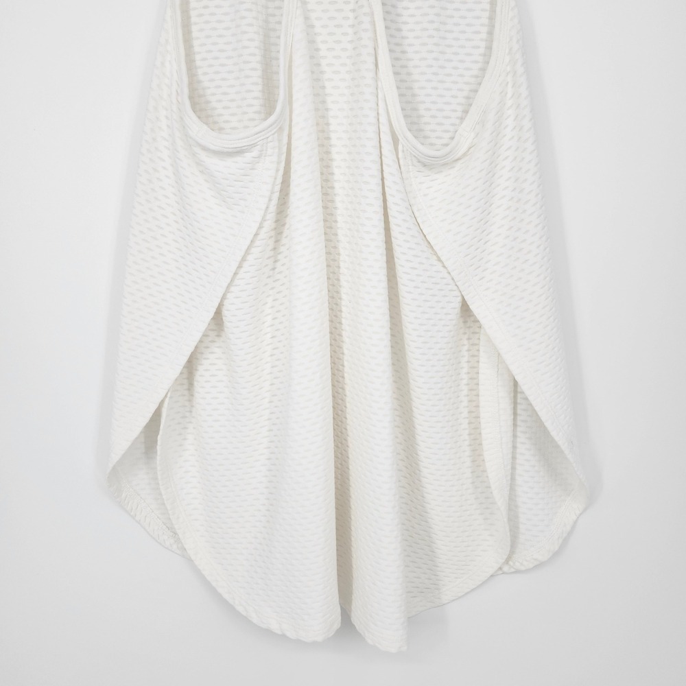 Calia NWT Pure White Overlap Hem Racerback Tank Womens Medium Activewear Workout - Picture 7 of 7